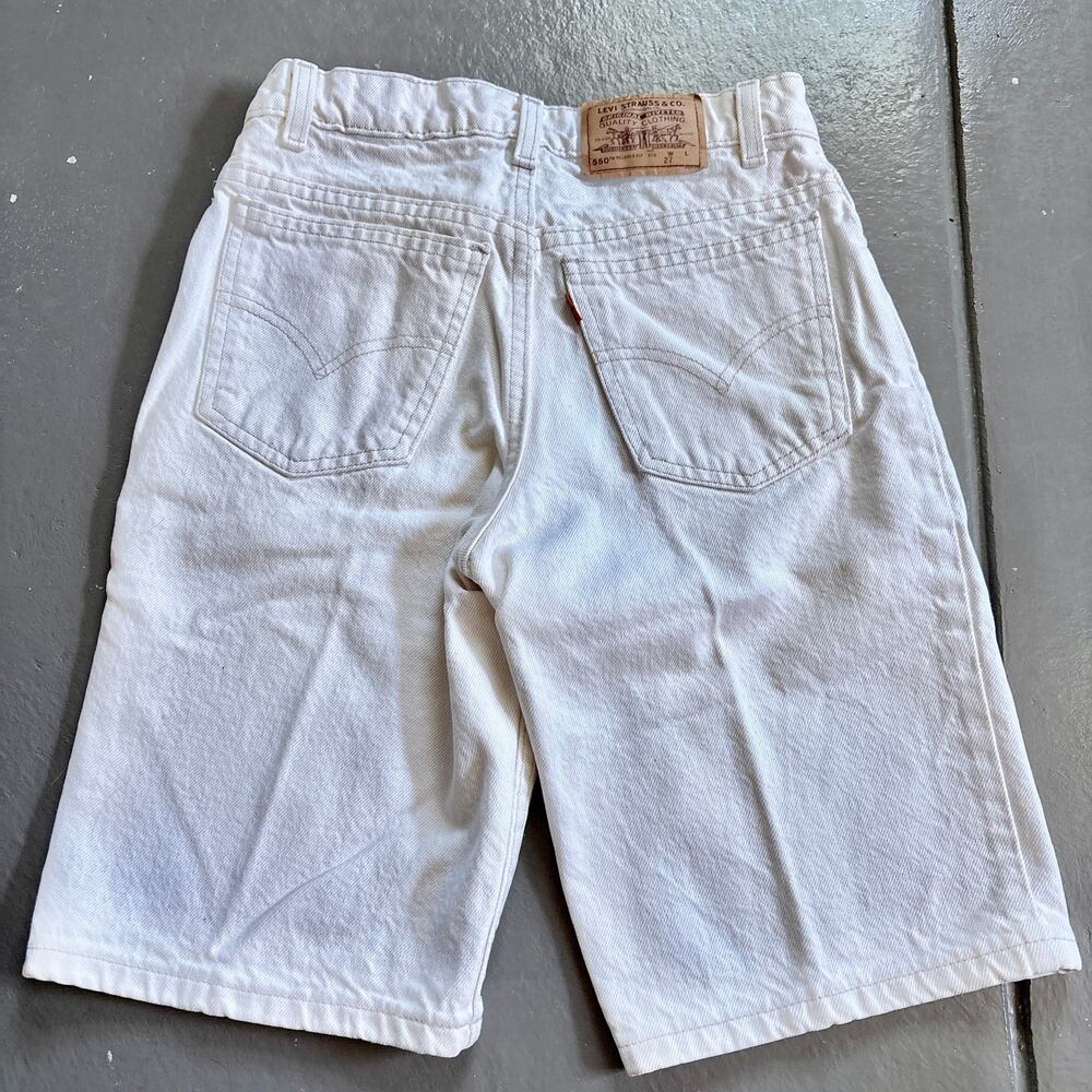 Vintage 90s Levi's Off White Bermuda Shorts Made in USA 27